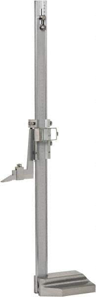 Value Collection - 0 to 24 Inch Measurement, 0.001 Inch Graduation, Vernier Height Gage - Satin Chrome Finish, Steel, 7 Inch Long x 4.7 Inch Wide - Apex Tool & Supply