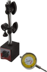 Value Collection - 0.001" Graduation, 0-100 Dial Reading, Indicator & Base Kit - C Holder, 0.001 Inch Graduation, Includes Dial Indicator, Magnetic Base - Apex Tool & Supply