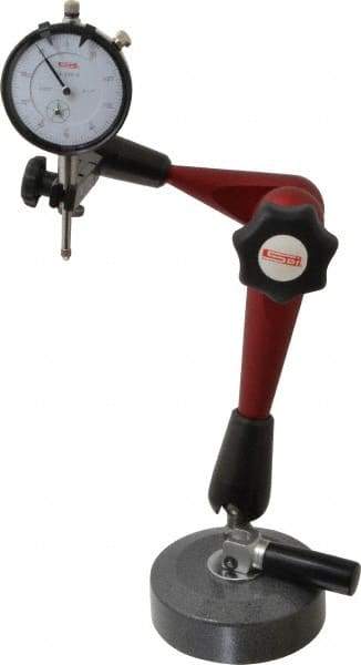 SPI - 0.001" Graduation, 0-100 Dial Reading, Dial Indicator & Base Kit - 4" Base Diam - Apex Tool & Supply