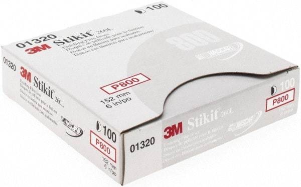 3M - Adhesive PSA Disc - Ultra Fine Grade, White, Film Backing, Flexible, Use with Random Orbital Sanders - Apex Tool & Supply