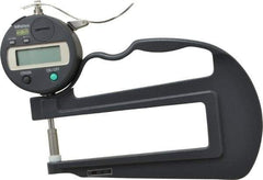 Mitutoyo - 0mm to 12mm Measurement, 0.01mm Resolution Electronic Thickness Gage - Accurate up to 0.001", 1.5 N Measuring Force - Apex Tool & Supply