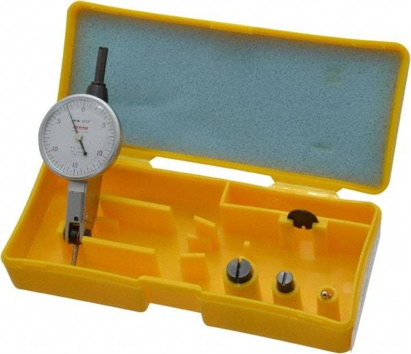 Peacock - 0.03 Inch Range, 0.0005 Inch Dial Graduation, Horizontal Dial Test Indicator - 1-3/8 Inch White Dial, 0-15-0 Dial Reading, Accurate to 0.0005 Inch - Apex Tool & Supply