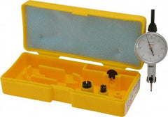 Peacock - 0.008 Inch Range, 0.0001 Inch Dial Graduation, Horizontal Dial Test Indicator - 1-3/8 Inch White Dial, 0-4-0 Dial Reading, Accurate to 0.0003 Inch - Apex Tool & Supply
