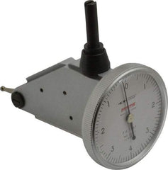Peacock - 0.008 Inch Range, 0.0001 Inch Dial Graduation, Vertical Dial Test Indicator - 1-3/8 Inch White Dial, 0-4-0 Dial Reading, Accurate to 0.0003 Inch - Apex Tool & Supply