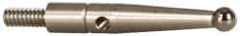 Compac - 2mm Ball Diam, Carbide, Ball Test Indicator Contact Point - 0.72" Contact Point Length, Use with Brown & Sharpe Dial Test Indicators - Apex Tool & Supply
