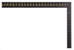Stanley - 24" Blade Length x 16" Base Length, Black Finish, Aluminum Rafter Square - 1/16", 0.1", 0.083" Graduation, 1-1/2" Base Width - Apex Tool & Supply