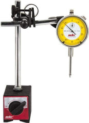 Value Collection - 0.001" Graduation, 0-100 Dial Reading, Indicator & Base Kit - 63mm Base Length x 50mm Base Width x 55mm Base Height, 2-9/32" Dial Diam - Apex Tool & Supply