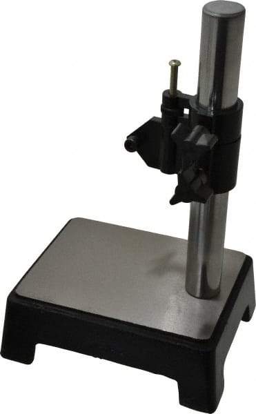 Value Collection - Steel, Rectangular Base, Comparator Gage Stand - 8-1/2" High, 5-1/2" Base Length x 4-1/4" Base Width x 2.16" Base Height, Includes Holder - Apex Tool & Supply