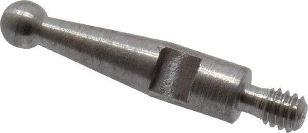 SPI - 0.078" Ball Diam, Steel, Ball Test Indicator Contact Point - 1/2" Contact Point Length, Use with Peacock Test Indicators - Apex Tool & Supply