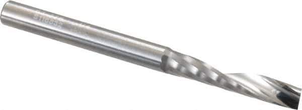 Onsrud - 1/4" Cutting Diam x 1-1/4" Length of Cut, 1 Flute, Upcut Spiral Router Bit - Uncoated, Right Hand Cut, Solid Carbide, 3" OAL x 1/4" Shank Diam, Single Edge, 21° Helix Angle - Apex Tool & Supply