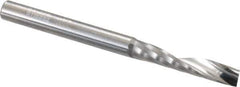 Onsrud - 1/4" Cutting Diam x 1-1/4" Length of Cut, 1 Flute, Upcut Spiral Router Bit - Uncoated, Right Hand Cut, Solid Carbide, 3" OAL x 1/4" Shank Diam, Single Edge, 21° Helix Angle - Apex Tool & Supply