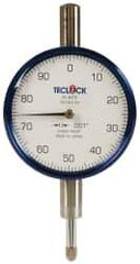 Teclock - 1/4" Range, 0-100 Dial Reading, 0.001" Graduation Dial Drop Indicator - 2-11/64" Dial, 0.1" Range per Revolution, 0.0007" Accuracy - Apex Tool & Supply