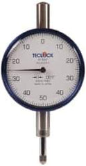 Teclock - 1/4" Range, 0-50-0 Dial Reading, 0.001" Graduation Dial Drop Indicator - 2-11/64" Dial, 0.1" Range per Revolution, 0.0007" Accuracy - Apex Tool & Supply