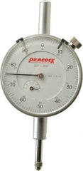 Peacock - 1/2" Range, 0-100 Dial Reading, 0.001" Graduation Dial Drop Indicator - 2-3/64" Dial, 0.001" Accuracy, Revolution Counter - Apex Tool & Supply