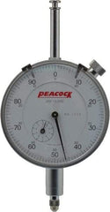 Peacock - 1" Range, 0-100 Dial Reading, 0.001" Graduation Dial Drop Indicator - 2-3/64" Dial, 0.002" Accuracy, Revolution Counter - Apex Tool & Supply