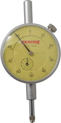 Peacock - 10mm Range, 0-100 Dial Reading, 0.01mm Graduation Dial Drop Indicator - 2-3/64" Dial, Revolution Counter - Apex Tool & Supply