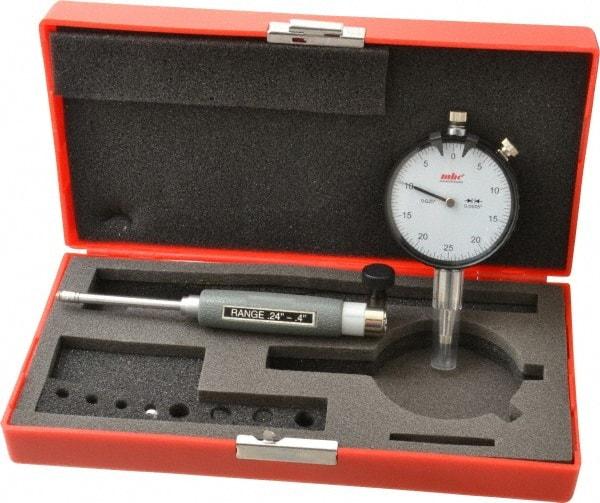 Value Collection - 9 Anvil, 0.24 to 0.4" Dial Bore Gage - 0.0005" Graduation, 1.57" Gage Depth - Apex Tool & Supply