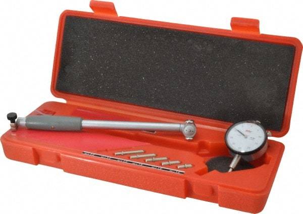Value Collection - 6 Anvil, 1.4 to 2.4" Dial Bore Gage - 0.0005" Graduation, 6" Gage Depth - Apex Tool & Supply