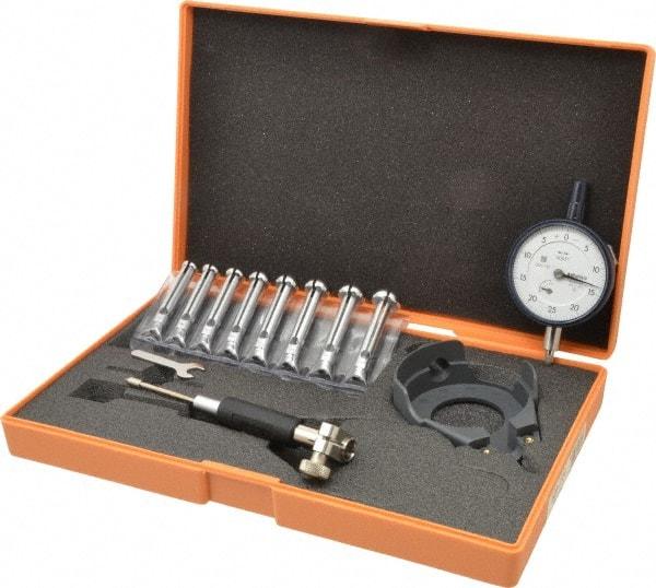 Mitutoyo - 8 Anvil, 0.4 to 0.7" Dial Bore Gage - 0.0005" Graduation, 2.4" Gage Depth, Accurate to 0.00016" - Apex Tool & Supply
