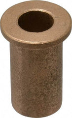 Boston Gear - 1/2" Inside x 3/4" Outside Diam, Oil Impregnated Bronze Sleeve Bearing - 1" Flange Outside Diam, 1/8" Flange Thickness, 1-1/2" OAL - Apex Tool & Supply
