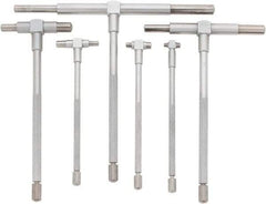 Value Collection - 6 Piece, 5/16 to 6 Inch, Hardened Tool Steel, Satin Chrome Finish, Telescoping Gage Set - 4 and 5 Inch Long Handles - Apex Tool & Supply