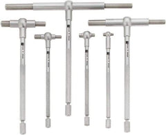 TESA Brown & Sharpe - 6 Piece, 5/16 to 6 Inch, Satin Chrome Finish, Telescoping Gage Set - Includes Plastic Case - Apex Tool & Supply