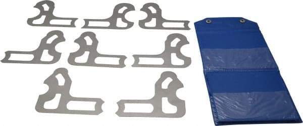 Value Collection - 8 Piece, 9/16 to 1 Inch Radius, Steel Radius Gage Set - 1/16 Inch Graduation, Satin Chrome Coated - Apex Tool & Supply