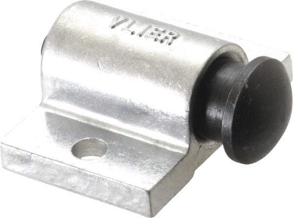 Vlier - 2" Base Width, 1/4" Stroke Len, 13/16" Stop Head OD, 1-1/2" Btw Mt Hole Ctrs, 1-7/32" Btw Mt Hole & Edge, Round Spring Locating Stop - 1-3/8" Body Len x 2" Body Width, 7/16" Base Thickness, 14.4 Lb Init, 32 Lb Mid, 45.4 Lb Final End Force - Apex Tool & Supply