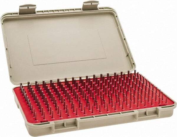 Vermont Gage - 190 Piece, 0.061-0.25 Inch Diameter Plug and Pin Gage Set - Minus 0.0002 Inch Tolerance, Class ZZ - Apex Tool & Supply
