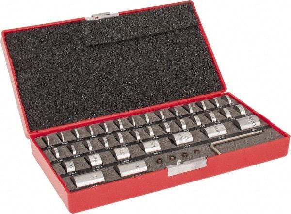 Value Collection - 36 Piece, 0.05 to 1", Spacer Block Set - Round, 0.0001" Tolerance - Apex Tool & Supply