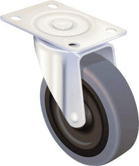 Shepherd - 4" Diam x 15/16" Wide x 4-3/4" OAH Stem Mount Swivel Caster - Polyurethane, 150 Lb Capacity, Plain Bearing, 1/2-13 x 1-1/2" Threaded Stem - Apex Tool & Supply