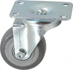Shepherd - 3" Diam x 1-1/4" Wide x 4-1/4" OAH Top Plate Mount Swivel Caster - Polyurethane, 185 Lb Capacity, Ball Bearing, 2-5/8 x 3-3/4" Plate - Apex Tool & Supply