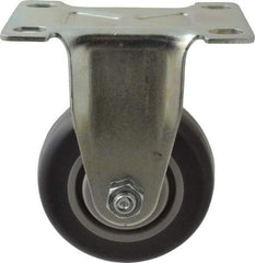 Shepherd - 3" Diam x 1-1/4" Wide x 4-1/4" OAH Top Plate Mount Rigid Caster - Polyurethane, 185 Lb Capacity, Ball Bearing, 2-5/8 x 3-3/4" Plate - Apex Tool & Supply