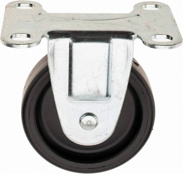 Shepherd - 3" Diam x 13/16" Wide x 3-1/2" OAH Top Plate Mount Rigid Caster - Polyolefin, 120 Lb Capacity, Plain Bearing, 2-5/8 x 3-3/4" Plate - Apex Tool & Supply