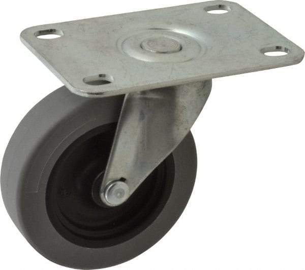 Shepherd - 3" Diam x 13/16" Wide x 3-1/2" OAH Top Plate Mount Swivel Caster - Polyurethane, 120 Lb Capacity, Plain Bearing, 2-5/8 x 3-3/4" Plate - Apex Tool & Supply