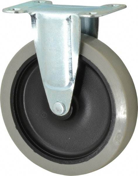 Shepherd - 5" Diam x 15/16" Wide x 5-3/4" OAH Top Plate Mount Rigid Caster - Polyurethane, 160 Lb Capacity, Plain Bearing, 2-5/8 x 3-3/4" Plate - Apex Tool & Supply