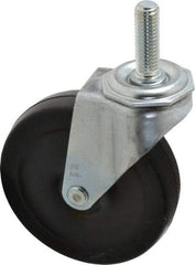Shepherd - 4" Diam x 15/16" Wide x 4-3/4" OAH Stem Mount Swivel Caster - Soft Rubber, 125 Lb Capacity, Nylon Bearing, 1/2-13 x 1-1/2" Threaded Stem - Apex Tool & Supply