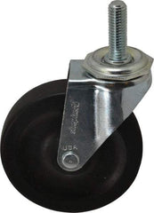 Shepherd - 4" Diam x 15/16" Wide x 4-3/4" OAH Stem Mount Swivel Caster - Hard Rubber, 150 Lb Capacity, Nylon Bearing, 1/2-13 x 1-1/2" Threaded Stem - Apex Tool & Supply