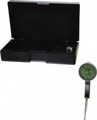 Mahr - 0.01 Inch Range, 0.0005 Inch Dial Graduation, Horizontal Dial Test Indicator - 1.1 Inch Green Dial, 0-10-0 Dial Reading - Apex Tool & Supply