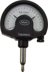 Mahr - 0 Inch Graduation, 0.001 Inch Max Measurement, Dial Comparator Gage - 1 N Force, 0.11 Inch Overtravel, White - Apex Tool & Supply