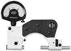 Mahr - 2 to 4 Inch, Forged Steel Frame, Snap Gage - 14 Inch Reference Anvil Diameter, 0.00002; 0.0001; 0.0005 Inch Graduation, 7.5 N Measuring Force, Tungsten Carbide Anvil, Dial Display - Apex Tool & Supply