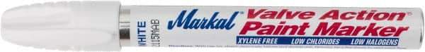 Markal - White Permanent Marker - Felt Tip - Apex Tool & Supply