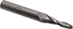 Onsrud - 1/4" Cutting Diam x 1-3/8" Length of Cut, 2 Flute, Upcut Spiral Router Bit - Uncoated, Right Hand Cut, Solid Carbide, 4" OAL x 1/2" Shank Diam, Ball End Taper - Apex Tool & Supply