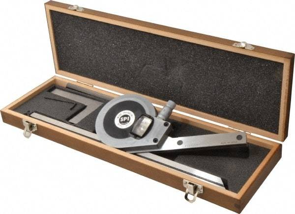 SPI - 6, 12 Inch Long Blade, 360° Max Measurement, Bevel Protractor - Accuracy up to 1 Min, 1 Min Dial Graduation - Apex Tool & Supply