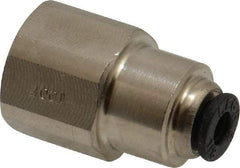 Legris - 1/8" Outside Diam, 1/8 NPT, Nickel Plated Brass Push-to-Connect Tube Female Connector - 290 Max psi - Apex Tool & Supply