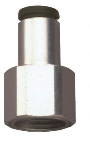 Legris - 5/32" Outside Diam, 1/4 NPT, Nickel Plated Brass Push-to-Connect Tube Female Connector - 290 Max psi - Apex Tool & Supply