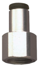 Legris - 5/32" Outside Diam, 1/4 NPT, Nickel Plated Brass Push-to-Connect Tube Female Connector - 290 Max psi - Apex Tool & Supply