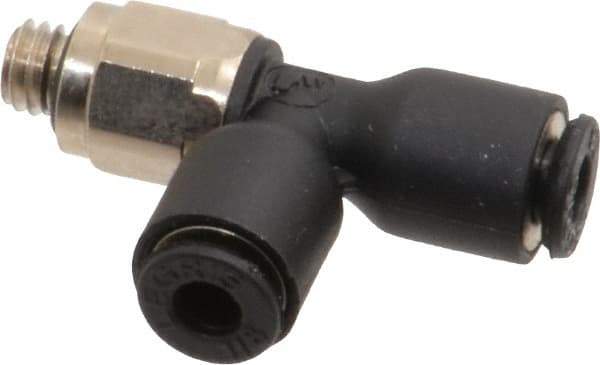 Legris - 1/8" OD, NPT, Nylon/Nickel Plated Brass Push-to-Connect Male Run Tee - 290 Max psi - Apex Tool & Supply