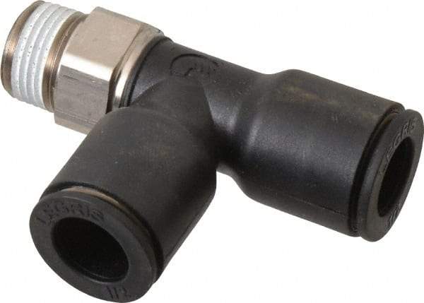 Legris - 1/2" OD, NPT, Nylon/Nickel Plated Brass Push-to-Connect Male Run Tee - 290 Max psi - Apex Tool & Supply