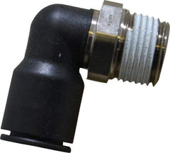 Legris - 1/2" OD, 1/2 NPT, Nylon/Nickel Plated Brass Push-to-Connect Male Elbow - 290 Max psi - Apex Tool & Supply
